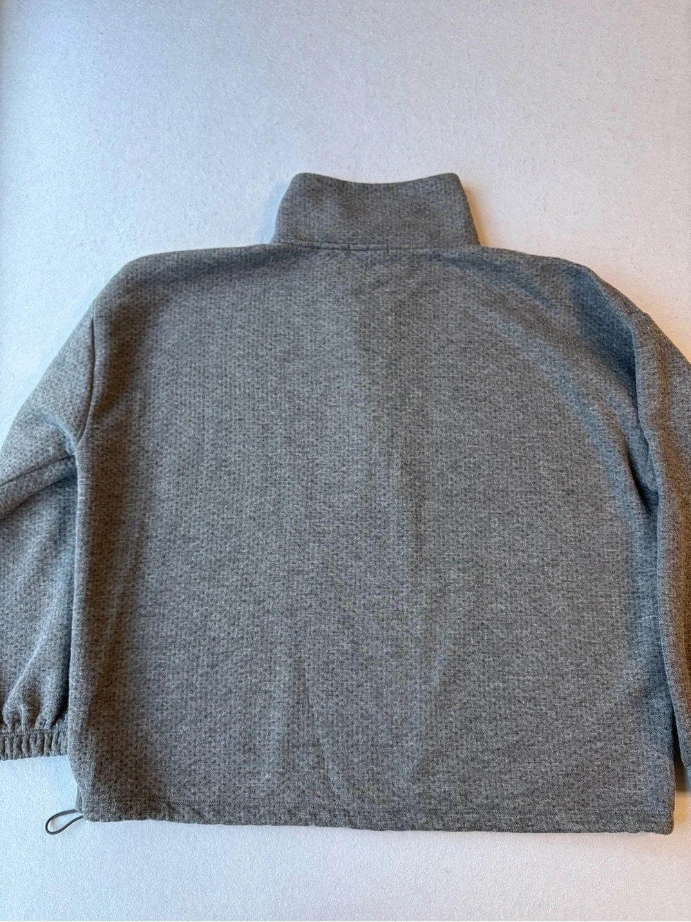 J.Crew Gray Terry Half Zip Pointelle Pullover Sweatshirt Women’s Sz M